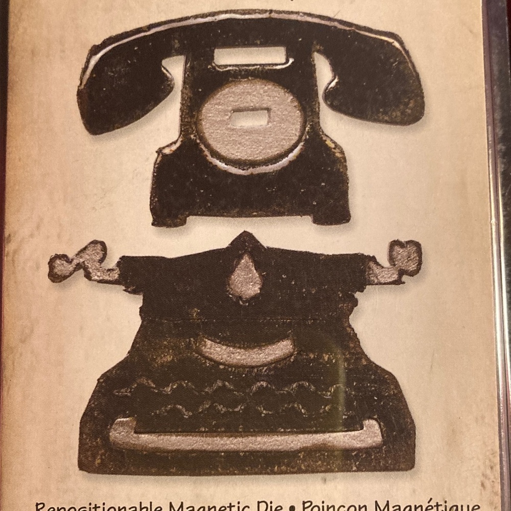 Tim Holtz Alterations Movers & Shapers Vintage Phone and Typewriter Dies